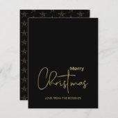 Carte de vacances plate de photo de script doré mo (Devant / Derrière)