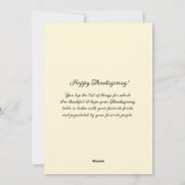 Carte de vacances plate de Thanksgiving personnali (Dos)