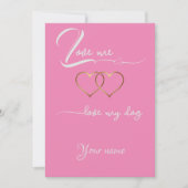 Carte de vacances plate drôle citation m'aime rose (Devant)