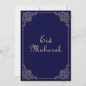 Carte de vacances plate Eid Mubarak Or Bleu (Devant)