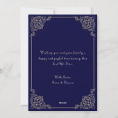 Carte de vacances plate Eid Mubarak Or Bleu (Dos)