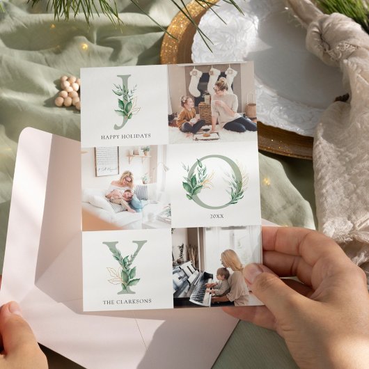 Carte de vacances plate en aquarelle florale JOY