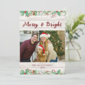 Carte de vacances plate en bois de grange de style (Debout devant)