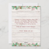 Carte de vacances plate en bois de grange de style (Dos)