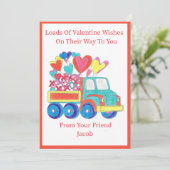 Carte de vacances plate en forme de cœur pour la S (Debout devant)