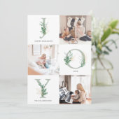 Carte de vacances plate et florale aquarelle JOY (Debout devant)