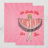 Carte de vacances plate Heart's On Fire (Devant / Derrière)