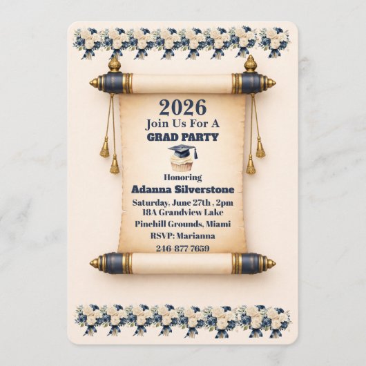 Carte de vacances plate - Invitation défilante mod (Devant)