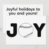 Carte de vacances plate Joy Baseball (Devant / Derrière)