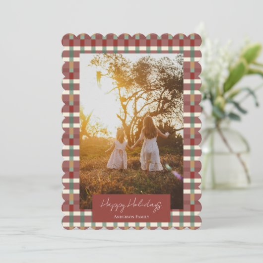 Carte de vacances plate Joyeuses Fêtes (Debout devant)