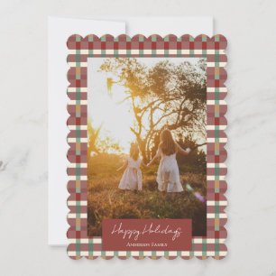 Carte de vacances plate Joyeuses Fêtes