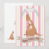 Carte de vacances plate Momma Kangaroo (Devant / Derrière)