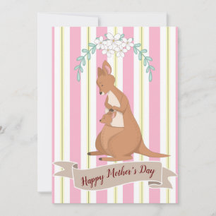 Carte de vacances plate Momma Kangaroo