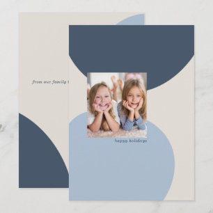 Carte de vacances plate photo bleue minimale