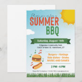 Carte de vacances plate pour BBQ d'été (Devant / Derrière)