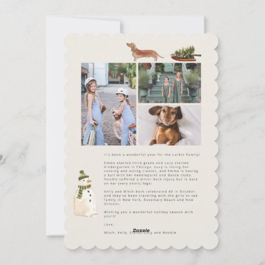 Carte de vacances plate pour teckel (Dos)