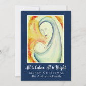 Carte de vacances plate représentant une Vierge à (Devant)