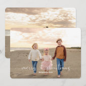 Carte de vacances plate simplement nous avec deux  (Devant / Derrière)