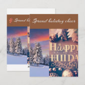 Carte de vacances plate, taille: 4,25 po x 5,5 po, (Devant / Derrière)