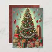 Carte de vacances plate, Taille : 4,25" x 5,5", Pa (Devant / Derrière)