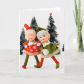 Carte de vacances pliante, Joyeux elfe de Noël (Devant)