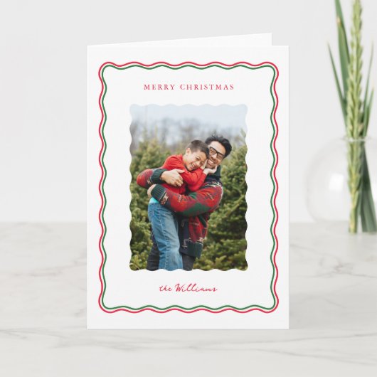 Carte de vacances pliée à vague moderne (Devant)