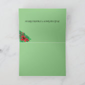 Carte de vacances pliée Arbre de Noël Poinsettia (Intérieur)