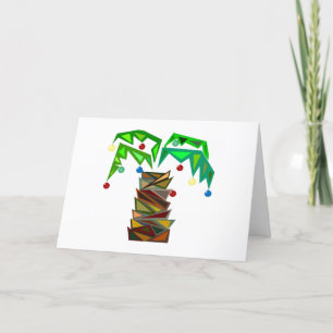 Carte de vacances pliée avec palmier