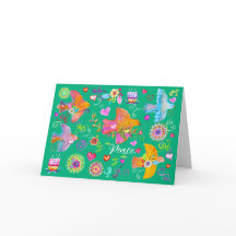 Carte de vacances pliée colombes de la paix en art