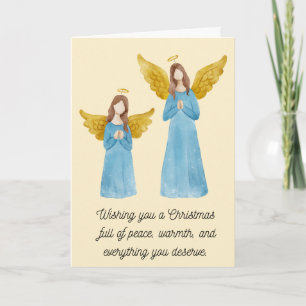 Carte de vacances pliée d'anges mignons modernes