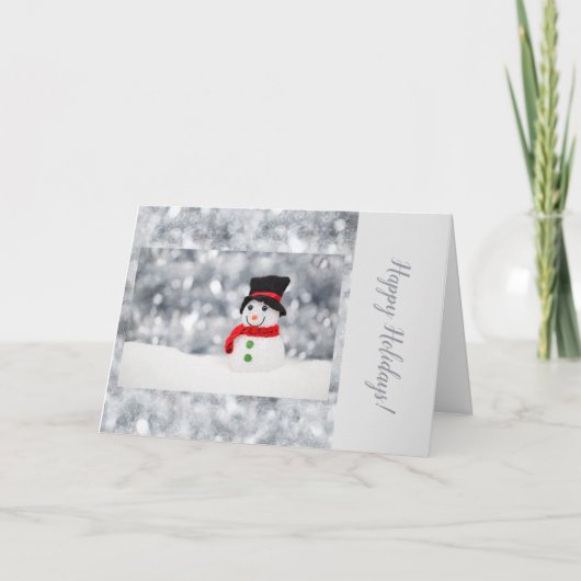Carte de vacances pliée de Noël Snowman (Devant)