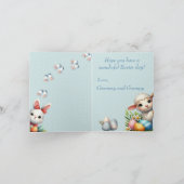 Carte de vacances pliée de Pâques bébés animaux de (Intérieur)