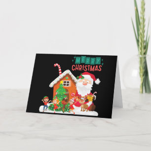 Carte de vacances pliée du Père Noël