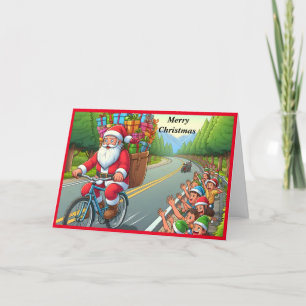 Carte de vacances pliée du Père Noël