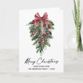 Carte de vacances pliée encre de calligraphie Pins (Devant)