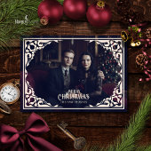 Carte de vacances pliée gothique vintage