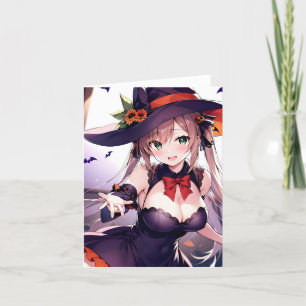 Carte de vacances pliée Halloween Anime U