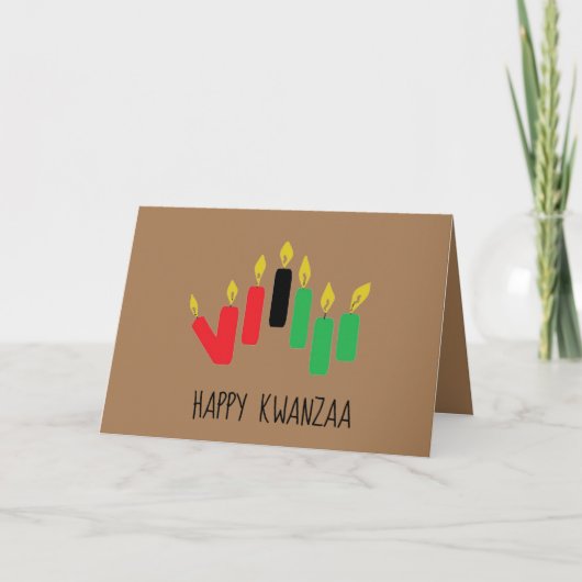 Carte de vacances pliée : HAPPY KWANZAA (Devant)