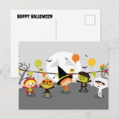 Carte de vacances pliée Joyeux Halloween (Devant / Derrière)