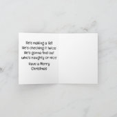 Carte de vacances pliée : Le Père Noël arrive en v (Intérieur)