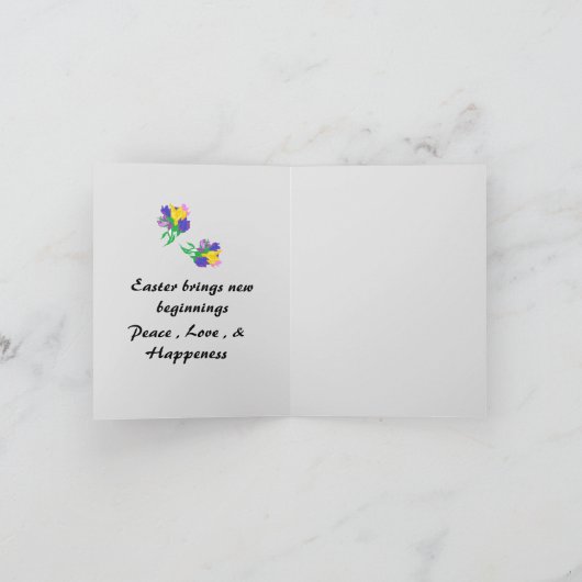 Carte de vacances pliée : Lys de Pâques (Intérieur)