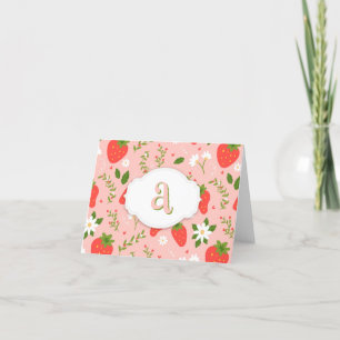Carte de vacances pliée mignonne Motif fraise