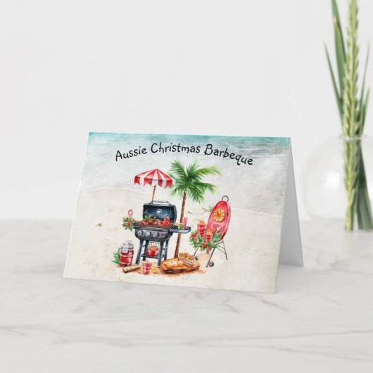 Carte de vacances pliée Noël australienne (Devant)