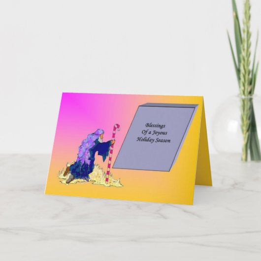 Carte de vacances pliée : Noël berger (Devant)