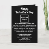 Carte de vacances pliée Noire Valentine Affaires (Devant)