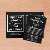 Carte de vacances pliée Noire Valentine Affaires