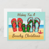 Carte de vacances pliée pour Noël tropical (Devant / Derrière)