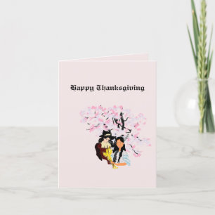 Carte de vacances pliée : Premier Thanksgiving