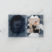 Carte de vacances pliée rustique hiver bleu (Intérieur)