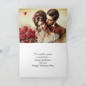 Carte de vacances pliée Saint-Valentin J'aime ma f (Intérieur)